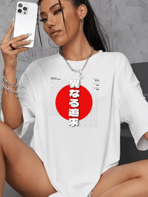 SZN Graphic Print Women Round Neck White T-Shirt