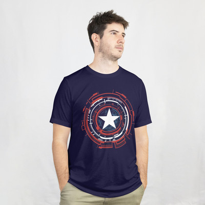 Arctica Graphic Print Men Round Neck Blue T-Shirt