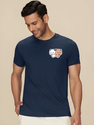 SZN Graphic Print Men Round Neck Dark Blue T-Shirt