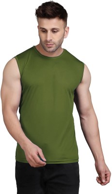 UDI n ADI Solid Men Round Neck Dark Green T-Shirt