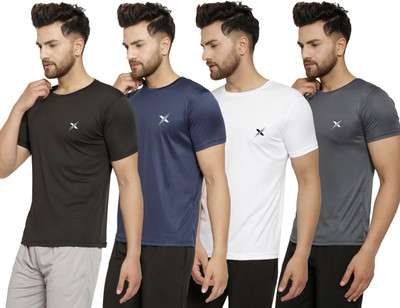 Cruister Solid Men Round Neck Multicolor T-Shirt