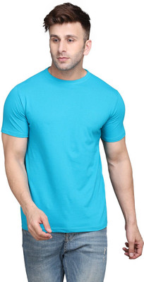 Blisstone Solid Men Round Neck Light Green T-Shirt