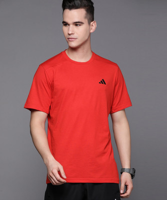 ADIDAS Printed Men Round Neck Red T-Shirt