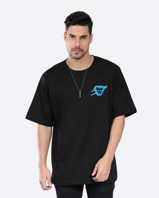 Mad Over Print Printed Men Round Neck Black T-Shirt