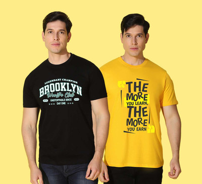 WOOSTRO Typography, Solid Men Round Neck Multicolor T-Shirt