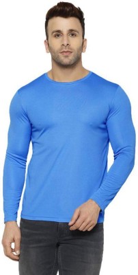 UDI n ADI Solid Men Round Neck Light Blue T-Shirt