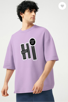 Madilyn Printed Men Round Neck Purple T-Shirt