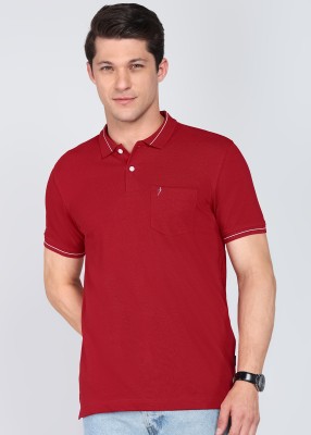 INDIAN TERRAIN Solid Men Polo Neck Red T-Shirt