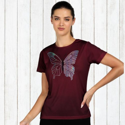 SHASHVI Printed Women Round Neck Purple T-Shirt