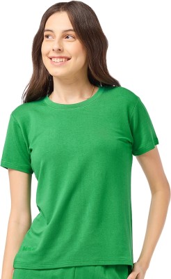 Bummer Self Design Women Round Neck Green T-Shirt