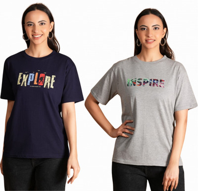 MISS BALIKA Printed Women Round Neck Multicolor T-Shirt