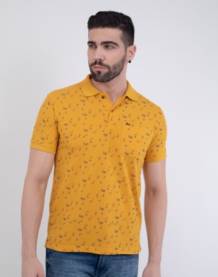 PRORIDERS Printed Men Polo Neck Gold T-Shirt