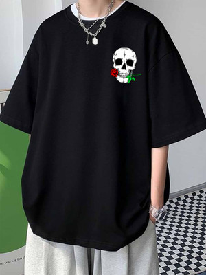 Cool Plus Printed Men Round Neck Black T-Shirt