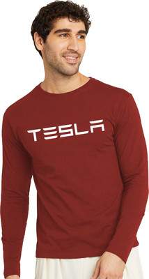 OrrganicChics Typography Men Round Neck Maroon T-Shirt