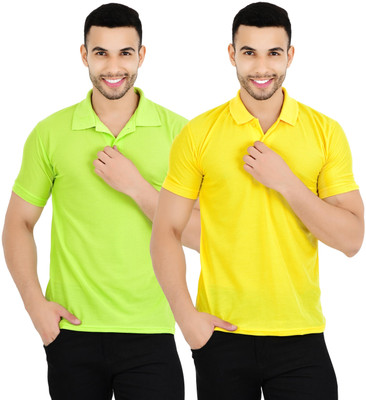 KEOTI Solid Men Polo Neck Multicolor T-Shirt