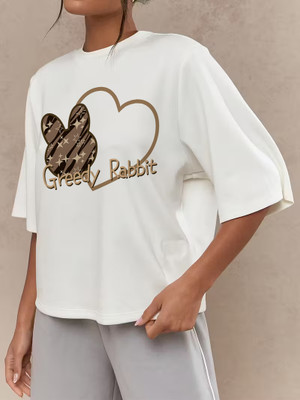 CZC Graphic Print Women Round Neck White T-Shirt