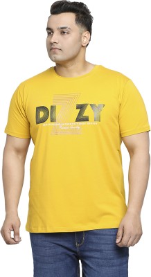 XMEX Printed, Typography Men Round Neck Yellow T-Shirt