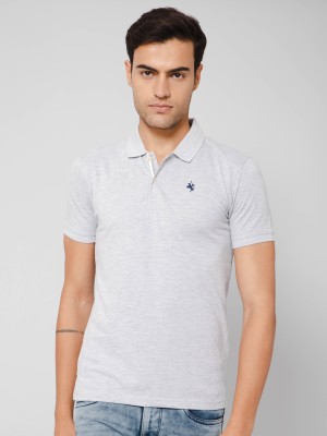 CANTABIL Solid Men Polo Neck Grey T-Shirt