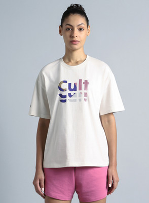 Cult Graphic Print Women Round Neck White T-Shirt