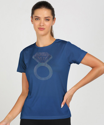 Shashvi Fashion Printed Women Round Neck Blue T-Shirt