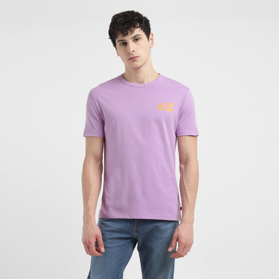 LEVI'S Graphic Print Men Crew Neck Purple T-Shirt