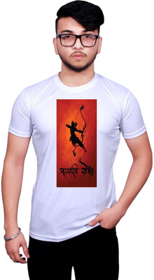 KRYONIX Printed Men Round Neck White T-Shirt