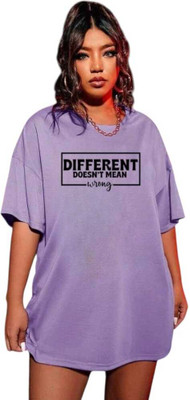 MAJESTIC FASHION Printed Women Round Neck Purple T-Shirt