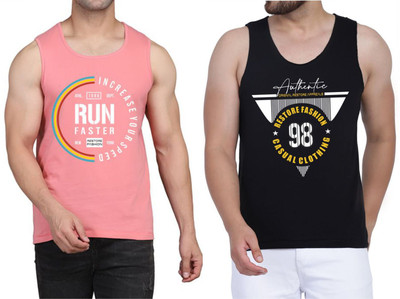 Restore Printed Men Round Neck Pink, Black, Multicolor T-Shirt