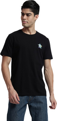 Rare Bond Studios Solid Men Round Neck Black T-Shirt