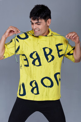 THALASI Graphic Print Men Round Neck Yellow T-Shirt