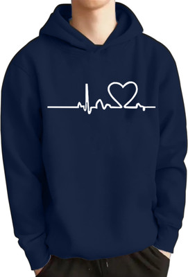 Bike Printed, Typography Men Hooded Neck Dark Blue T-Shirt
