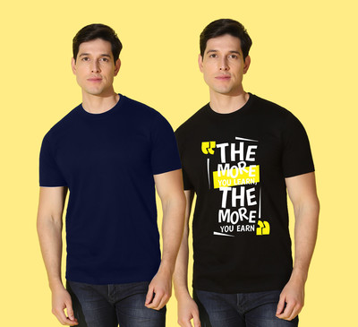 WOOSTRO Printed Men Round Neck Multicolor T-Shirt