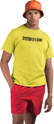 Streetfluencer Printed Men Round Neck Yellow T-Shirt