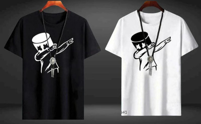 stylesmyth Printed Men Round Neck Multicolor T-Shirt