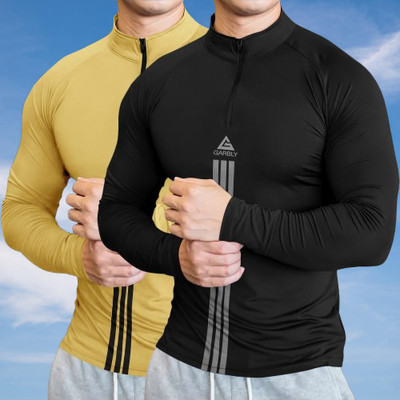 BELACHY Printed Men Henley Neck Black T-Shirt