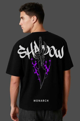 Dripghost Graphic Print Men Crew Neck Black T-Shirt