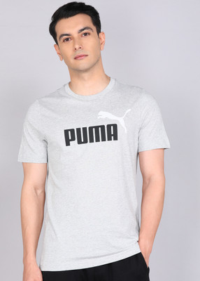 PUMA Printed Men Crew Neck Grey T-Shirt