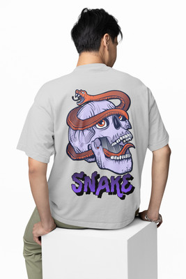Hello Swanky Printed Men Round Neck Grey T-Shirt