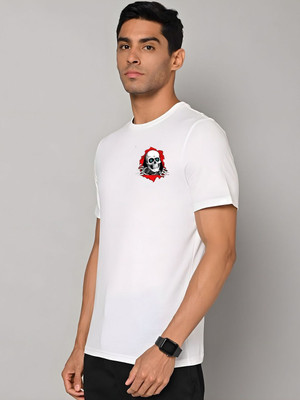 SZN Graphic Print Men Round Neck White T-Shirt