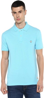 SONYMART Solid Men Polo Neck Reversible Light Blue T-Shirt