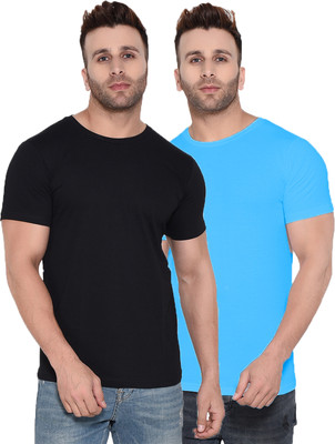 Kroptee Solid Men Round Neck Multicolor T-Shirt