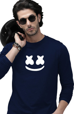 London Crew Printed Men Round Neck Navy Blue T-Shirt