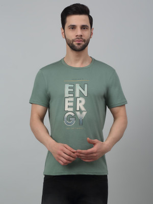 CANTABIL Printed Men Round Neck Green T-Shirt