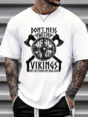 Relva Printed Men Round Neck White T-Shirt