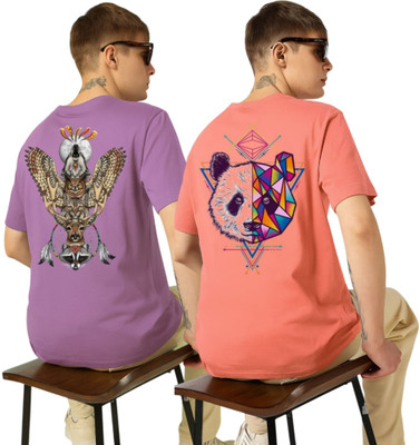 Kasendra Graphic Print Men Round Neck Multicolor T-Shirt