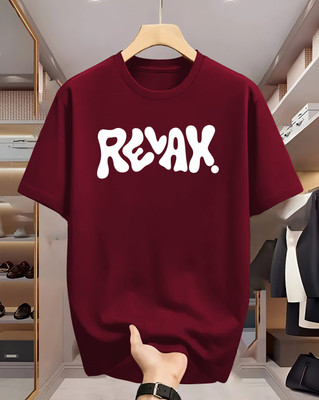 LGR FASHION Typography Men Round Neck Maroon T-Shirt