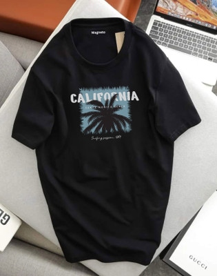 Magneto Printed Men Round Neck Black T-Shirt