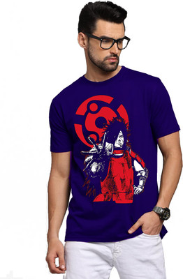 BROTEES Printed, Typography Men Round Neck Blue T-Shirt