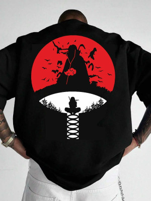 Macknit Printed Men Round Neck Black T-Shirt