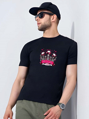 SZN Graphic Print Men Round Neck Black T-Shirt